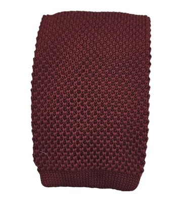 Corbata delgada de poliéster tejida roja lisa BURMA BIBAS HECHA A MANO 55"/2" EC Foto 1 de 4