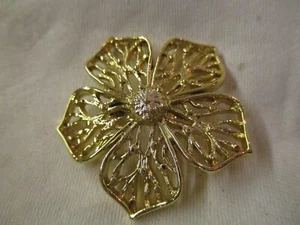 Vintage gold tone pentagonal Brooch Pin - Picture 1 of 3