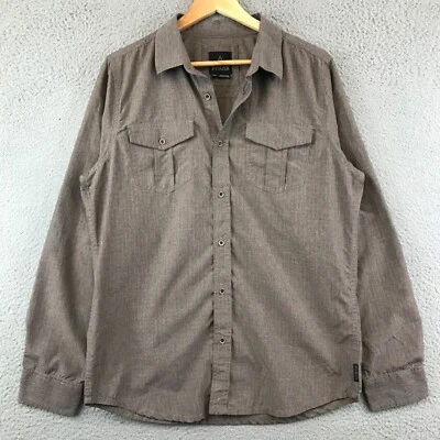Prana Shirt Mens Medium Hiking Button Up Ascension Performance - Image 1 of 4