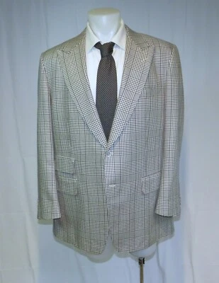 Abrigo deportivo Tom Ford Base A blanco negro Glen pagado personalizado 100 % seda dos botones 50L Foto 1 de 4