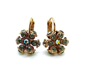 Mariana Earrings Dainty Floral Black Diamond & AB Austrian Crystals My Treasu... - Picture 1 of 3