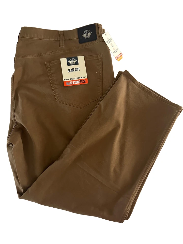 Dockers Tan Jean Cut Classic Fit 5 Pocket Pant Size W52 X L34 - Image 1 of 3