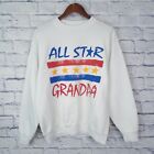 Vintage All Star Opa langärmeliges Sweatshirt Pullover Herren groß weiß