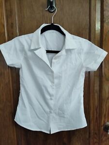 Girls Solid White Blouse  size 8  Collar Button Down worn once recital concert