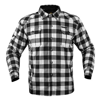 Camisa leñador de franela de motocicletas para hombre hecha con armadura CE de Kevlar Foto 1 de 4