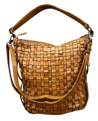 Sundance Woven Leather Purse Shoulder Bag Crossbody Italian Leather EUC - Image 1 of 4