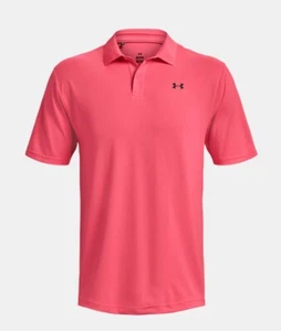 UNDER ARMOUR Mens UA Performance GOLF POLO Breathable SHIRT~UPF30~Med~PINK~Loose - Picture 1 of 14