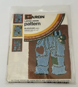 Caron Latch Hook Pattern BLUE JEANS 20" x 27" Cotton Canvas 3017 NOS Sealed - Picture 1 of 2