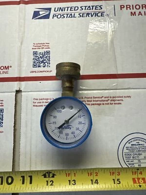 Brady BTG-100-NL Water Pressure Test Gauge 0-100 PSI 3/4" Hose Thread - Image 1 of 4