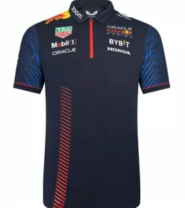 Red Bull Racing F1 Navy Team Polo Shirt Formula 1 - Size L - Racing - Picture 1 of 2