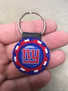 Native American Beaded New York Giants Navajo Key Chain Key Ring Awesome Gift #A - Picture 1 of 3