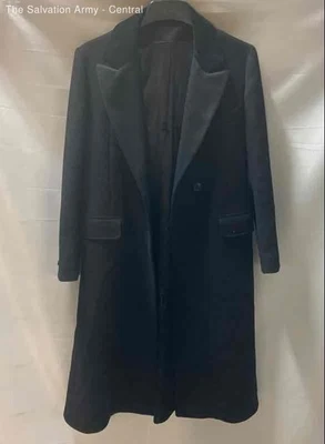 Gerald Mccann Womens Black Long Sleeve Button Front Trench Coat Size Small - Image 1 of 4