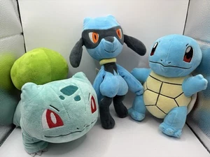 2022 Pokemon Riolu, Squirtle, Bulbasaur 10” Plush Nintendo Stuffed Animal Toy - Picture 1 of 2