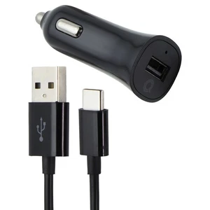 Quikcell Power Pack 2.4A Car Charger with 4ft USB-A to USB-C Cable - Black - Picture 1 of 5