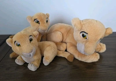 Lion King Set of 3 Lioness Cubs Plush Stuffed Animal Disney Parks Vintage - Image 1 of 4