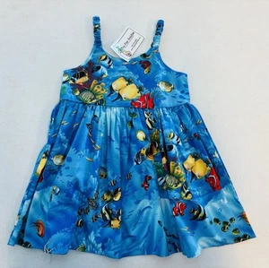 The Pier Peddler Blue Sea Themed Dress 3-4T with Tie in the Back Made in Hawaii - Picture 1 of 5