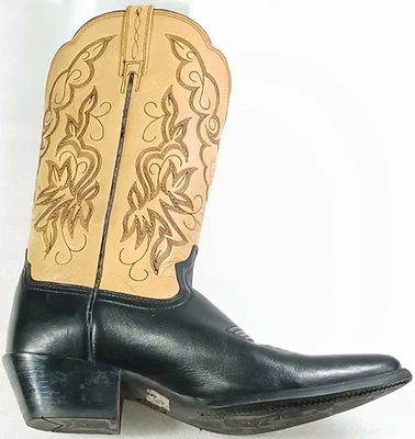 Botas de Vaquero Ariat de Cuero Negras y Beige para Mujer Talla 8 – Western Dos Tonos Foto 1 de 4