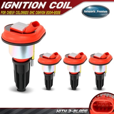 4x Bobina de encendido roja para Chevy Colorado GMC Canyon 2004-2006 Isuzu i-280 i-290 Foto 1 de 4
