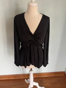 Blusa Jodifl Top Para Mujer Talla S Torcida Frontal Corbata Preppycore Negocios Lunares - Imagen 1 de 6