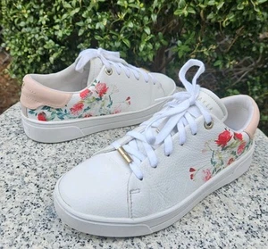 Ted Baker Hayide White Leather Lace-Up Trainer Sneakers Size : 8.5 US , 36.5 EU - Picture 1 of 19