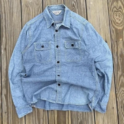 Camisa De Colección Años 50-60 Ribete Sanforizado Cinco Hermanos Cambray Abotonada Para Hombres M  Foto 1 de 4