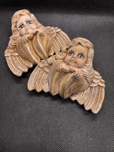 Vintage Handgefertigte/bemalte Cherub "Engel" Wandbehang Deko - Bild 1 von 9