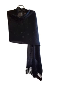 Stunning, Soft, and Warm Alpaca Wrap with Silk Embroidery - Picture 1 of 10