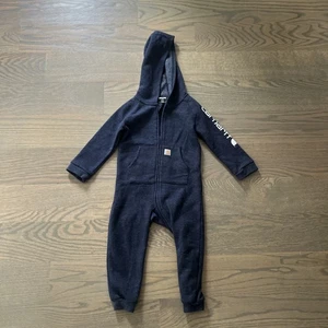 Carhartt Baby Boy Coverall One Piece Hooded Sweatshirt/Pants 24 Months Blue - Picture 1 of 5