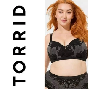 TORRID Damen Dream Push-Up BH ohne Bügel Rich Black Heather Größe 38DDD - Bild 1 von 11