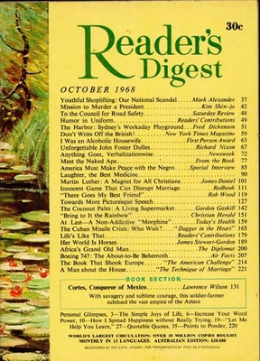 Reader's Digest - October 1968 - John Foster Dulles, Martin Luther, Kathy Kusner - Image 1 of 4