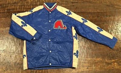 Vintage 70s Quebec Nordiques Nylon Jacket NHL Colorado Avs Size Large *READ* - Image 1 of 4