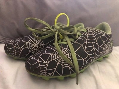 Botines de fútbol Vizari verde negro tela de araña talla 11 Foto 1 de 4