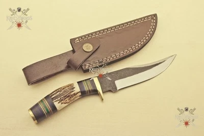 High Carbon Steel Knife Sharp Custom Hand Forged Boot Camp Hunting Knife Sheath - Image 1 of 4