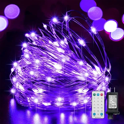 Halloween Fairy Lights Plug In, 33Ft 100 Leds Waterproof Twinkle Firefly Lights,