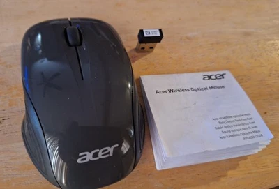 Acer Wireless Optical Notebook Mouse - Model MORFHPUOA - Black / Charcoal Gray - Image 1 of 3