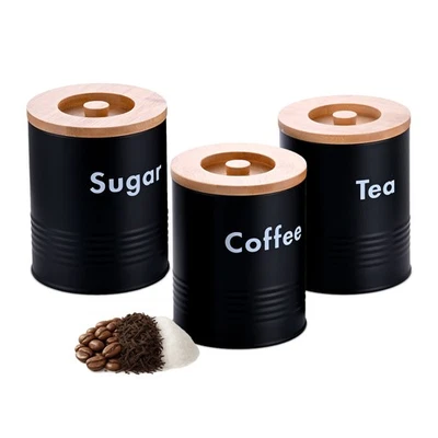 Vorratsdosen Kaffeedose Küchendose Vorratsbehälter Kaffee Tee Zucker 3er Set - Bild 1 von 4