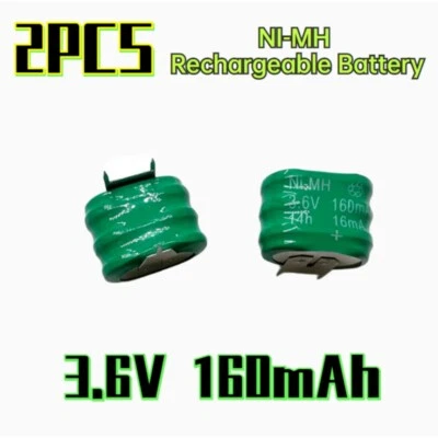 2PCS 3.6V160MAH Ni-MH Rechargeable Battery With 2 Pins/Tabs For PLC Data Backup - Image 1 of 4