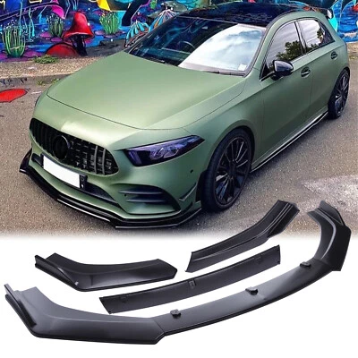For Mercedes Benz A180 A200 Matte Front Bumper Lip Spoiler Splitter Body Kit - Image 1 of 4