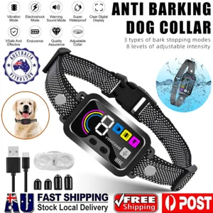 Anti Bark Dog Collar Auto Stop Barking Training Collar Obedience Rechargeable AU - Picture 1 of 12