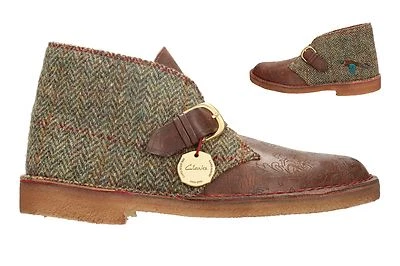 Clarks Original Men Desert Gent Brown Tweed Combi - DeadStock UK 9 / US 10 G - Image 1 of 4