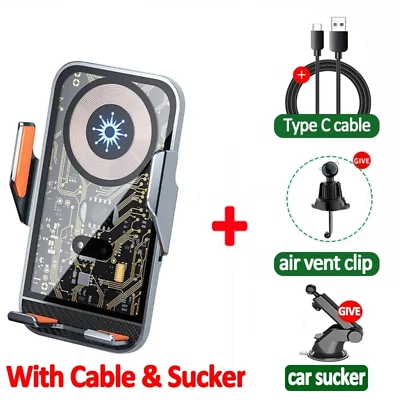 NUOVO Supporto telefono Universale da Auto Carica Wireless Apertura Automatica - Immagine 1 di 4