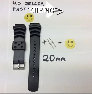 20mm Diver's watch Band strap will fit Seiko pulsar watches with 20mm - Picture 1 of 11
