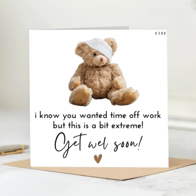 Get Well Card, Speedy Recovery, Big Hug Get Well Soon Card 6x6 - Image 1 of 2