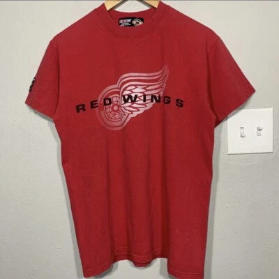 Camiseta vermelha vintage Detroit Red Wings CCM hóquei média - Imagem 1 de 4