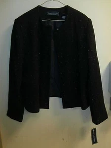 Giacca blazer donna Karen Scott donna nuovo con etichette taglia 14 DEEP PURPLE SPARKLE HOLIDAY - Foto 1 di 3