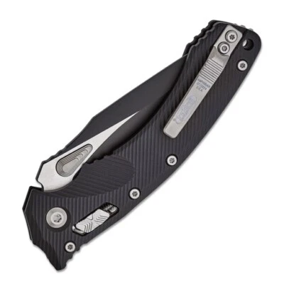 Microtech Manual Amphibian RAM-LOK, Black Fluted Aluminum, Black Blade - Image 1 of 2