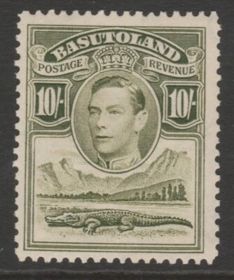 Basutoland MINT GVI 1938 10/- olive-green sg28 - Image 1 of 2