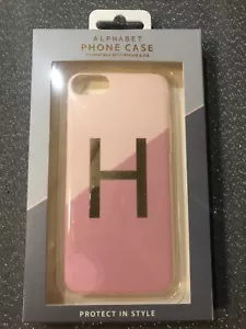 Alpabet Iphone Case Letter H Iphone Case 6/7/8 Pink - Picture 1 of 4