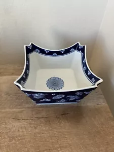 Bombay Company Butterfly Chinoiserie quadratische Servierschale blau weiß - Bild 1 von 18