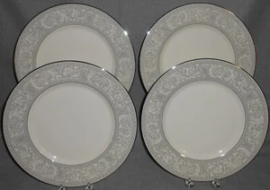 Set (4) Franciscan PLATINUM RENAISSANCE PATTERN Dinner Plates MADE IN USA - Picture 1 of 7
